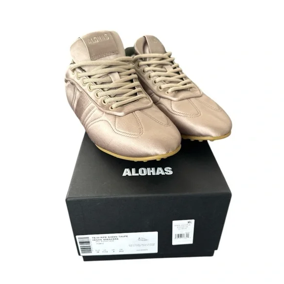 ALOHAS Tb.69 Rife Sheen Sneakers Taupe Size 38 7.5 US NWT Never Worn - Picture 6 of 7